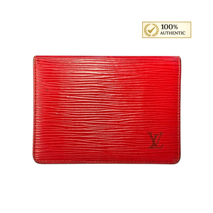 Louis Vuitton Red Epi Leather Card Holder