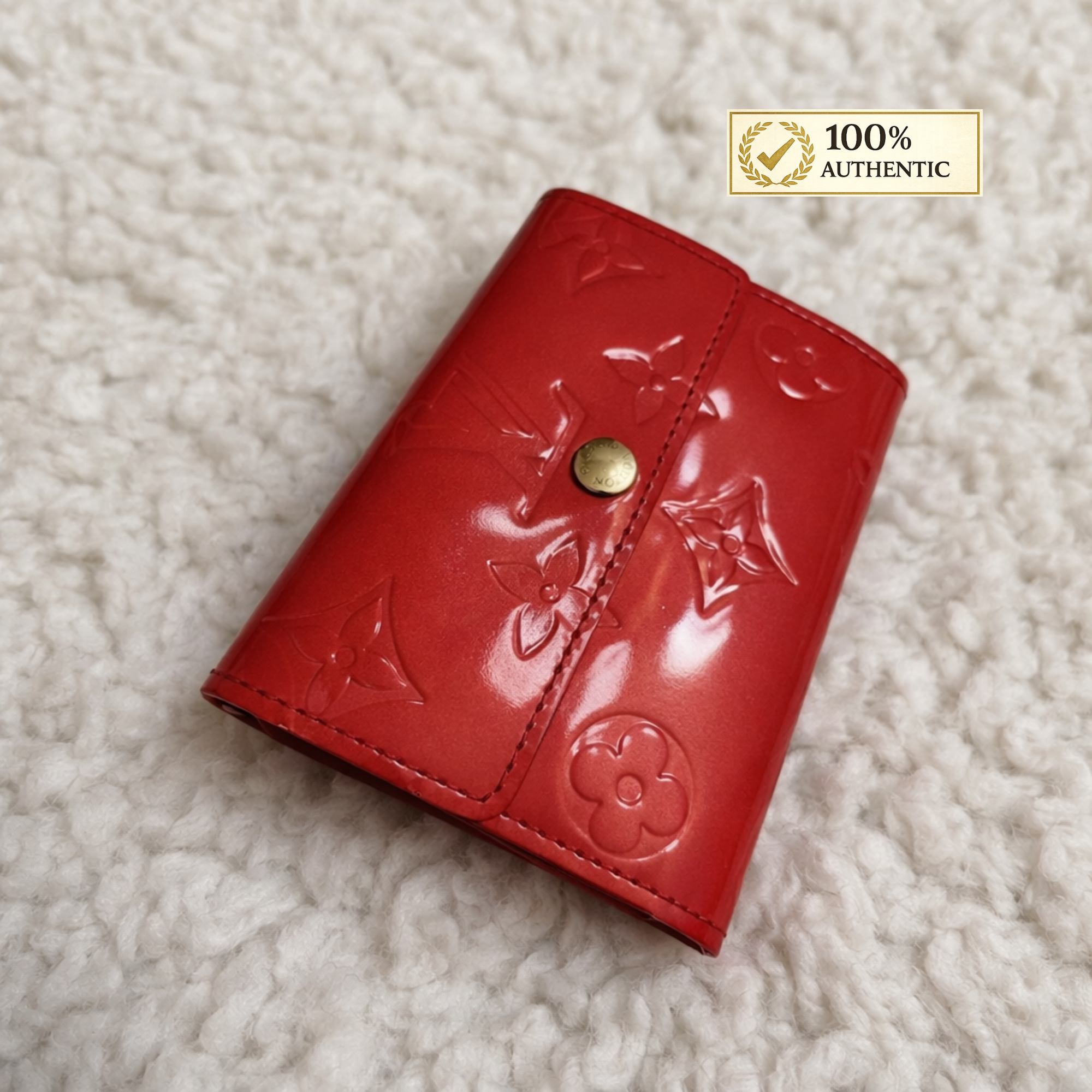 Estuche para tarjetas Vernis de Louis Vuitton con funda guardapolvo y caja