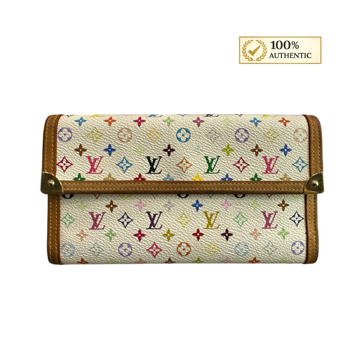 LOUIS VUITTON White Murakami Long Wallet