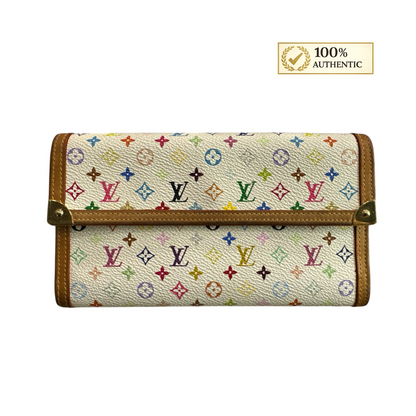 LOUIS VUITTON White Murakami Long Wallet