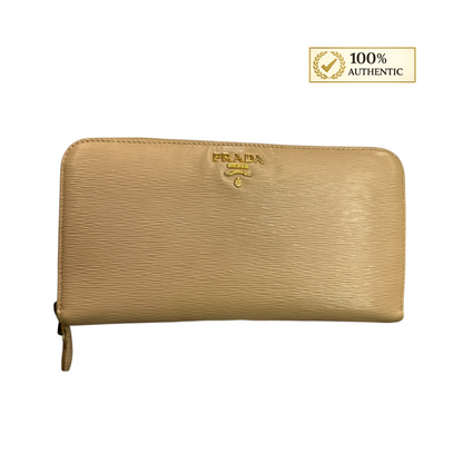 Prada Saffiano Leather long zippy wallet