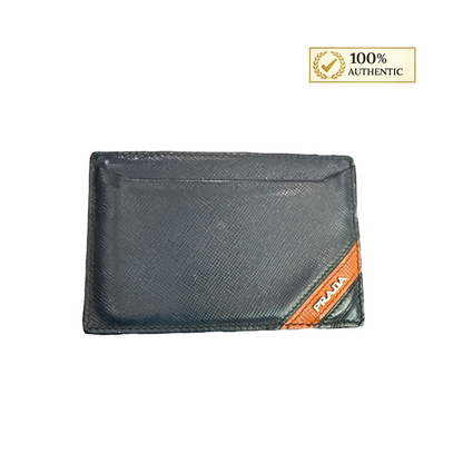 Prada Saffiano Navy Stripe Card Case