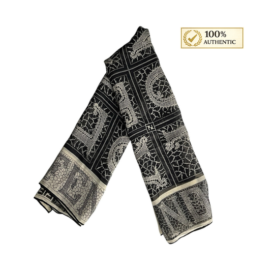 Fendi Black Silk Scarf