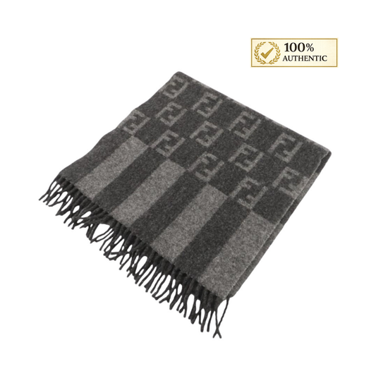 Fendi Gray Wool Scarf