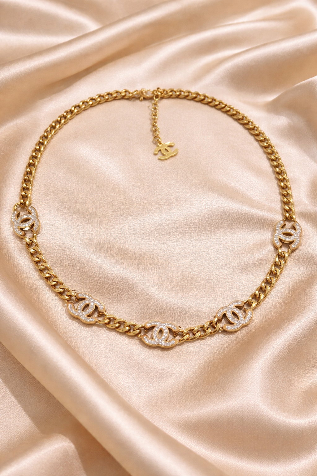Antique Gold Cuban Link Necklace –  16” Adjustable Stainless Steel