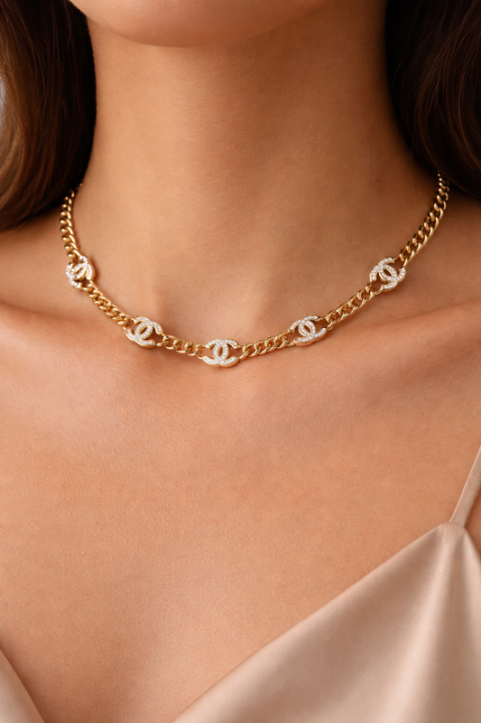 Antique Gold Cuban Link Necklace –  16” Adjustable Stainless Steel