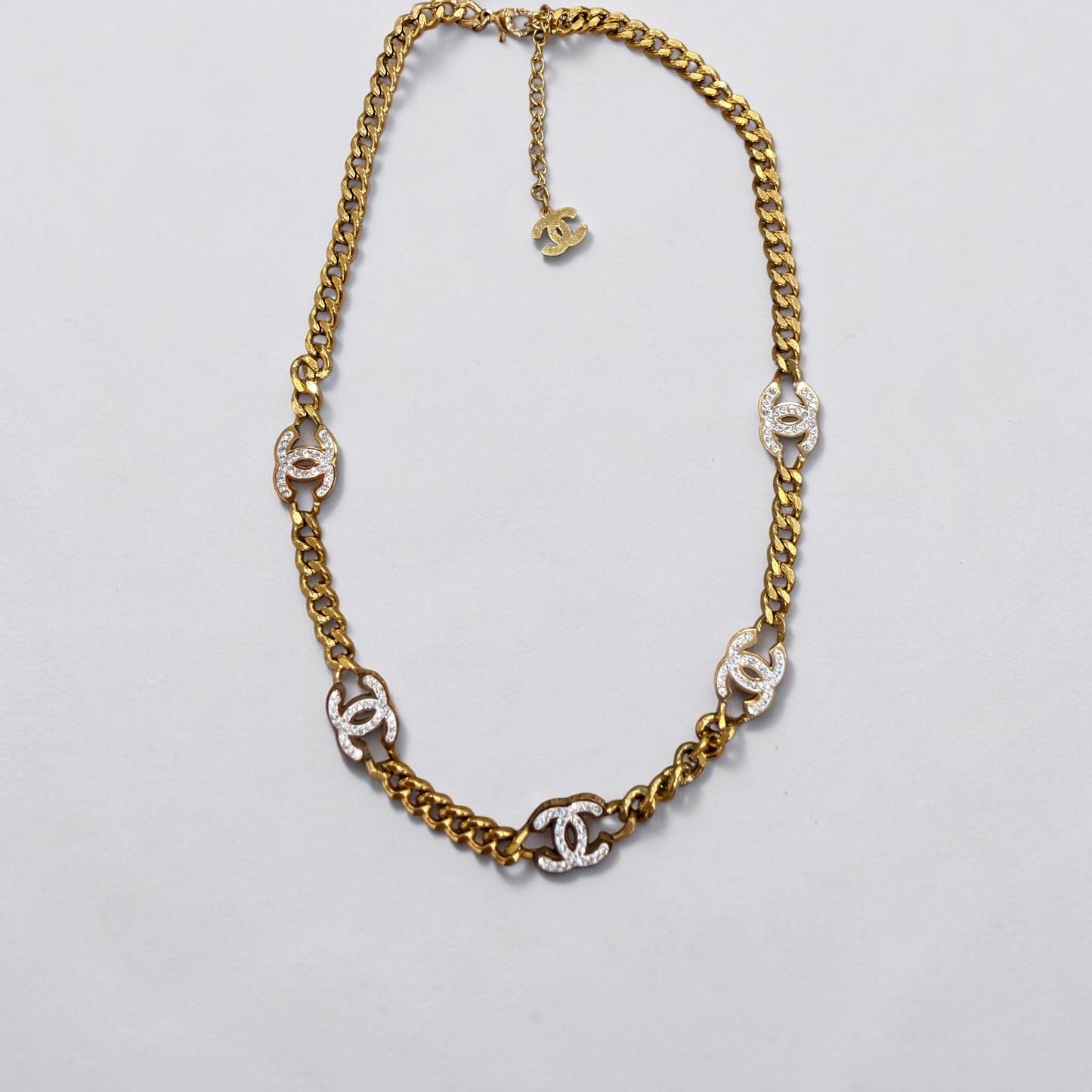 Antique Gold Cuban Link Necklace –  16” Adjustable Stainless Steel