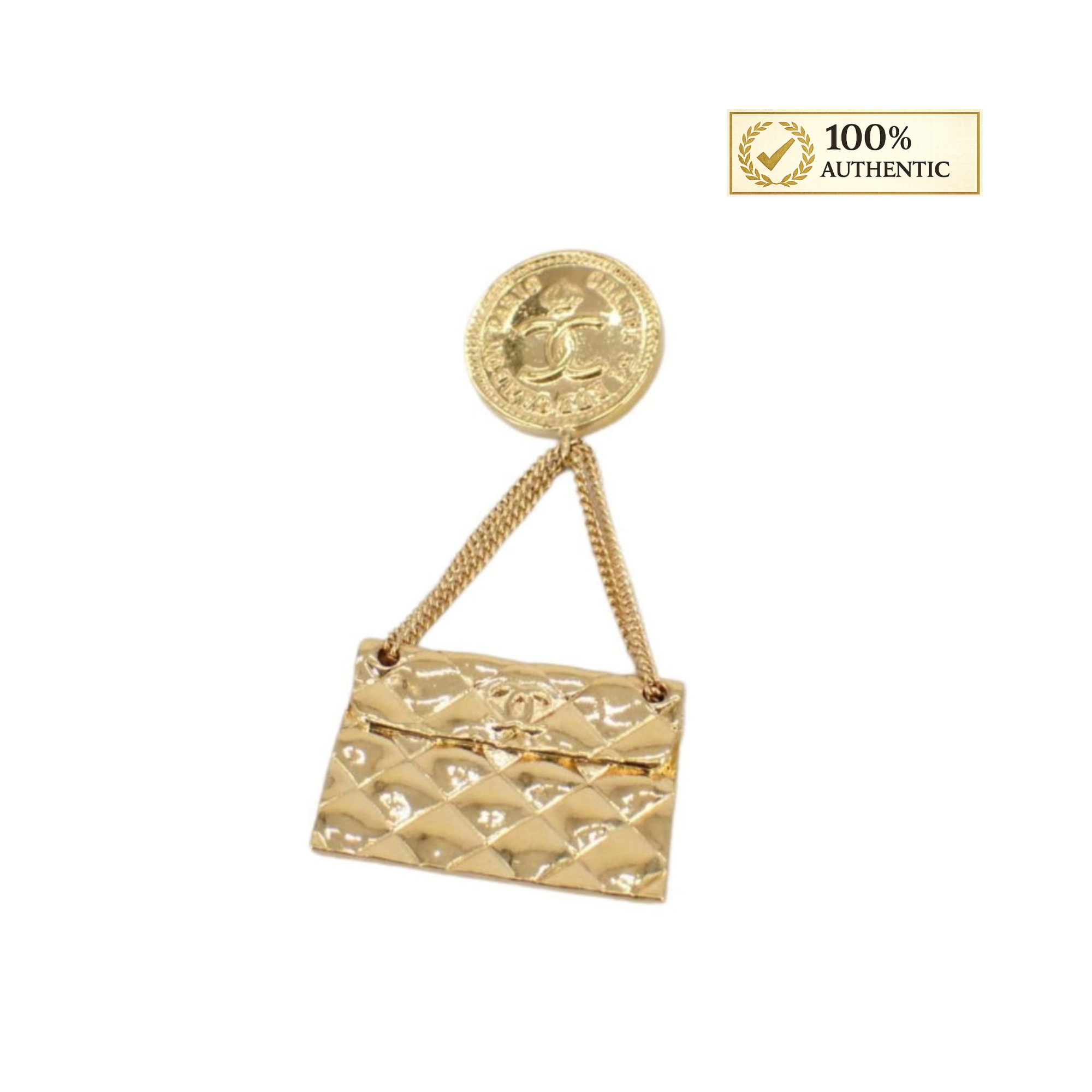 Chanel Gold Flap Brooch
