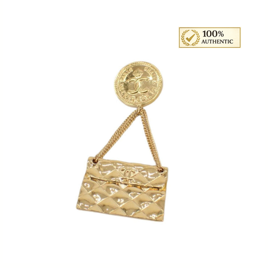 Chanel Gold Flap Brooch