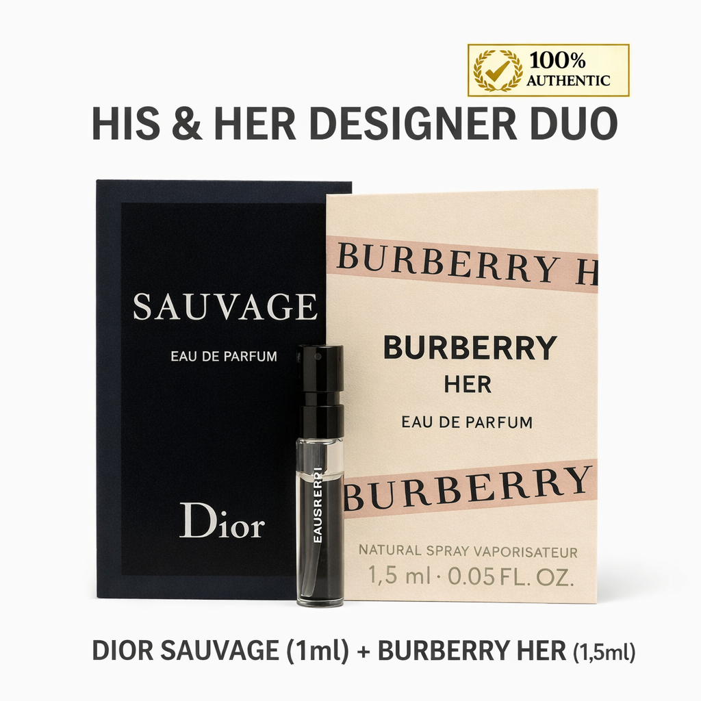 ✔️DUO: Dior Sauvage (1ml) + Burberry Her (1.5ml)- Authentic