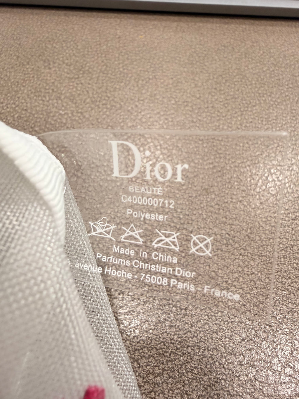 Dior Beauty Mesh Cosmetic Pouch – Pink Confetti Embroidery (GWP Exclusive)