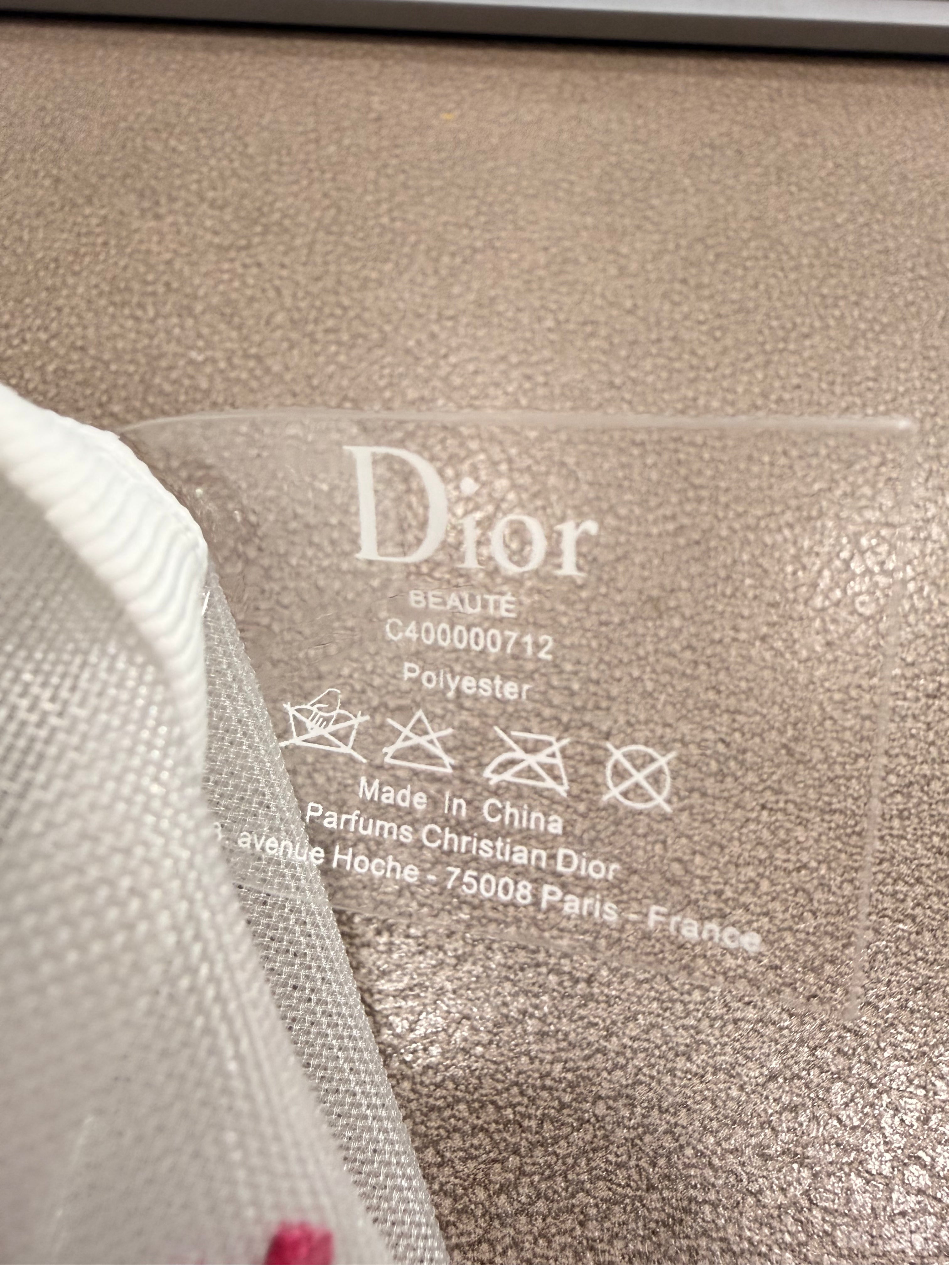 Dior Beauty Mesh Cosmetic Pouch – Pink Confetti Embroidery (GWP Exclusive)