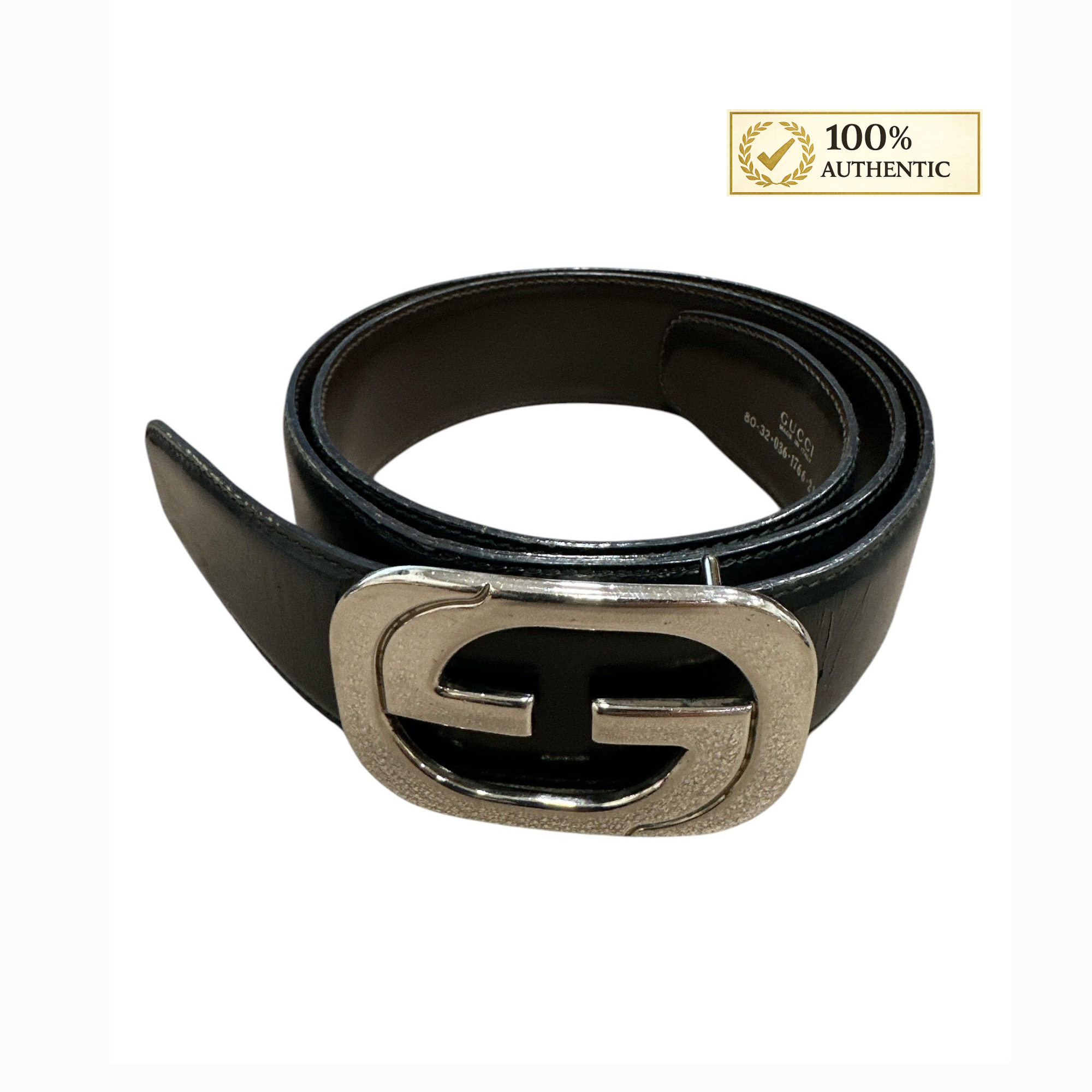 Gucci GG interlocking Silver Buckle Belt