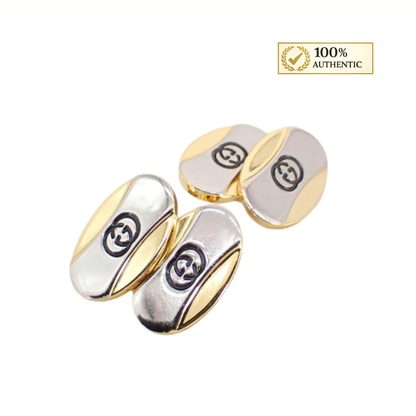 Gucci Two-Tone GG Logo Cufflinks