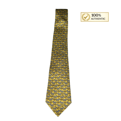 Hermes Animal Print Tie