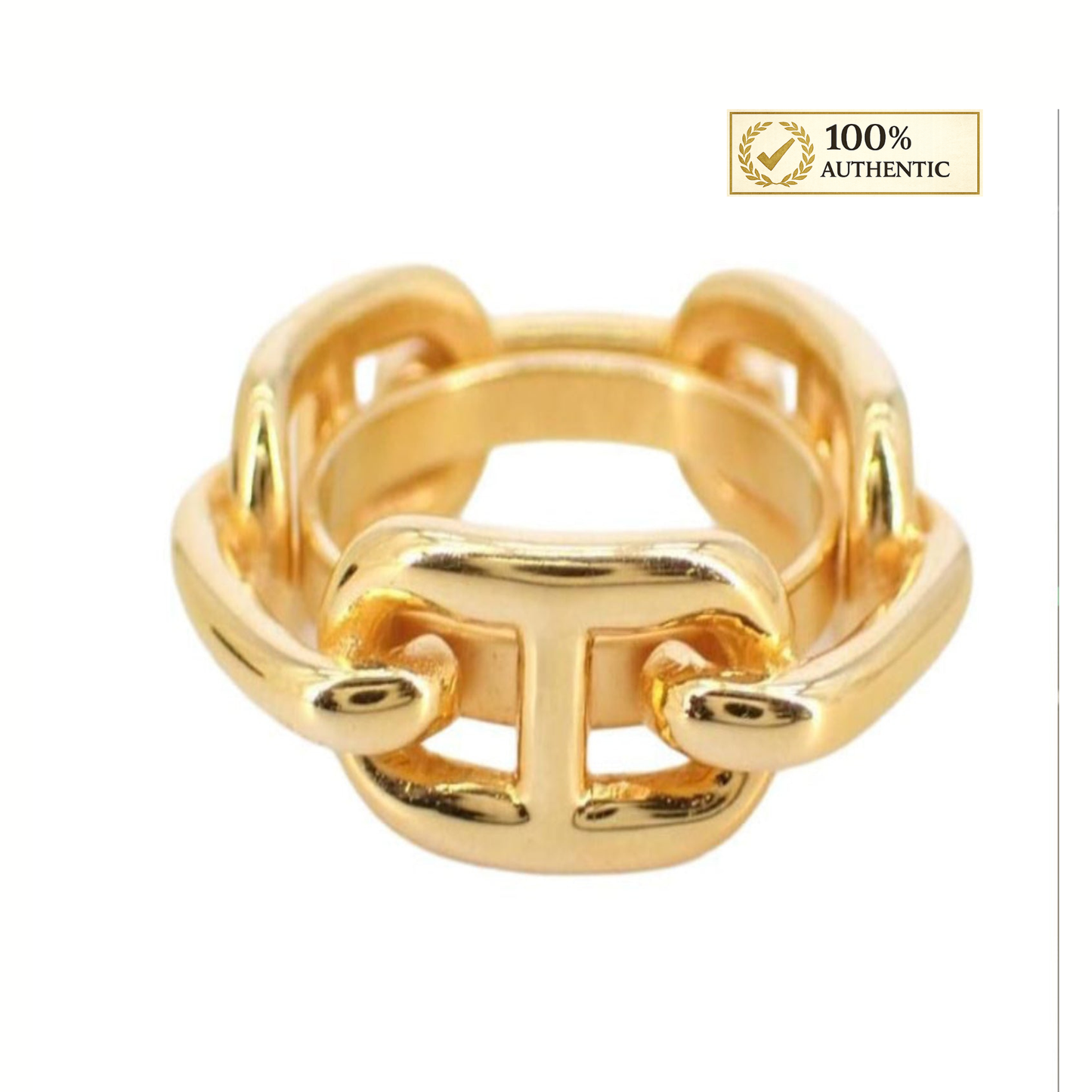 Hermès Gold-Plated “Regate” Scarf Ring