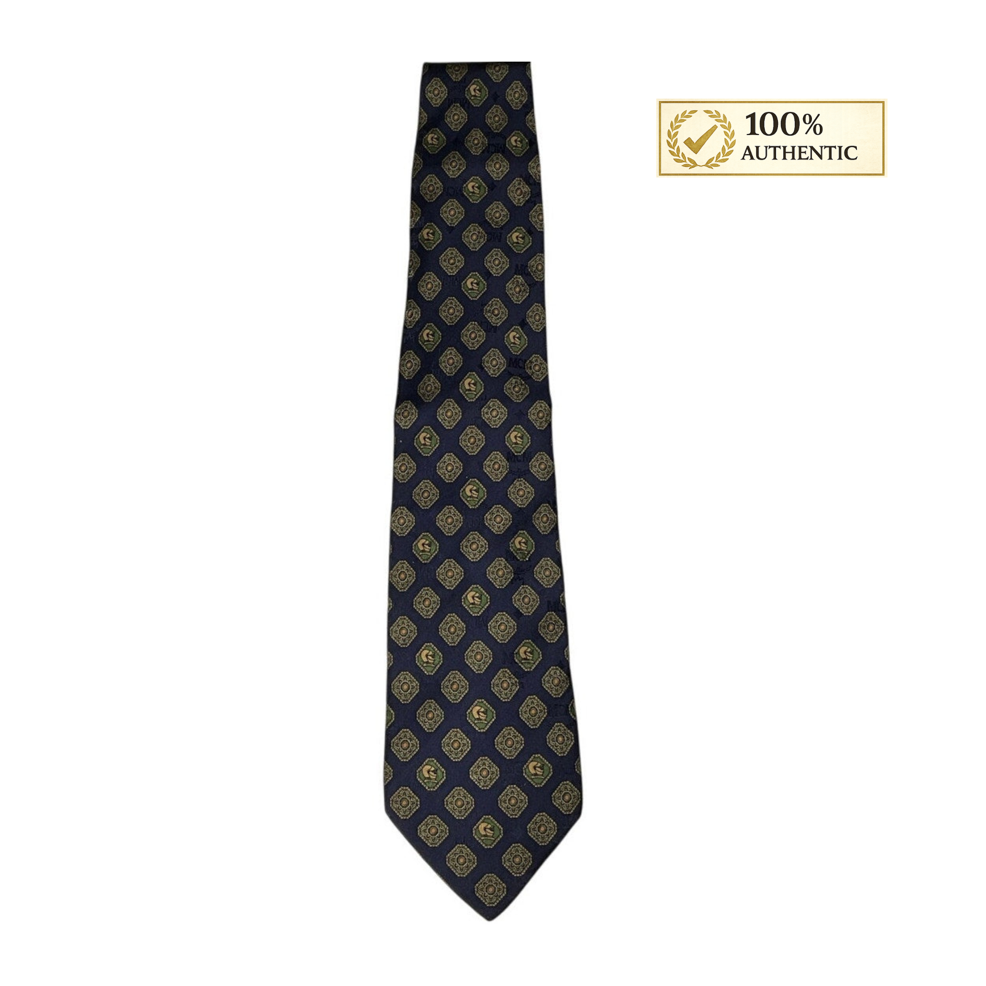 MCM Blue Silk Necktie