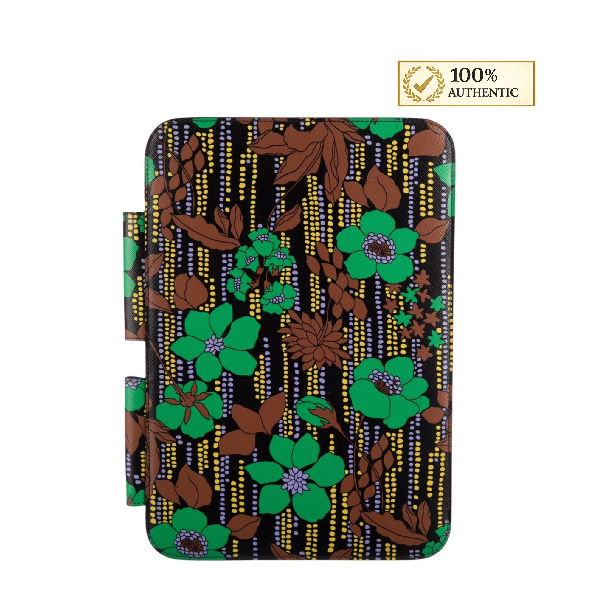 Prada Saffiano Leather Flower Print iPad Tablet Case NWT