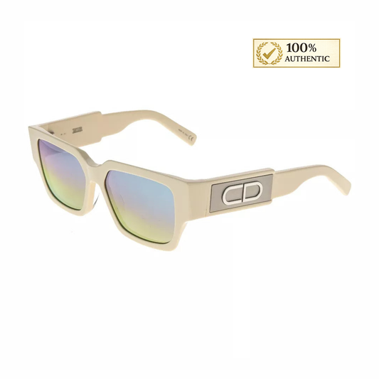CHRISTIAN DIOR CD Logo Ivory Blue Mirrored Sunglasses