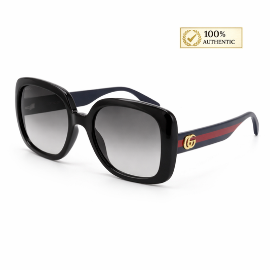 Gucci Women's Black-Blue/Grey Gradient Lenses Sunglasses