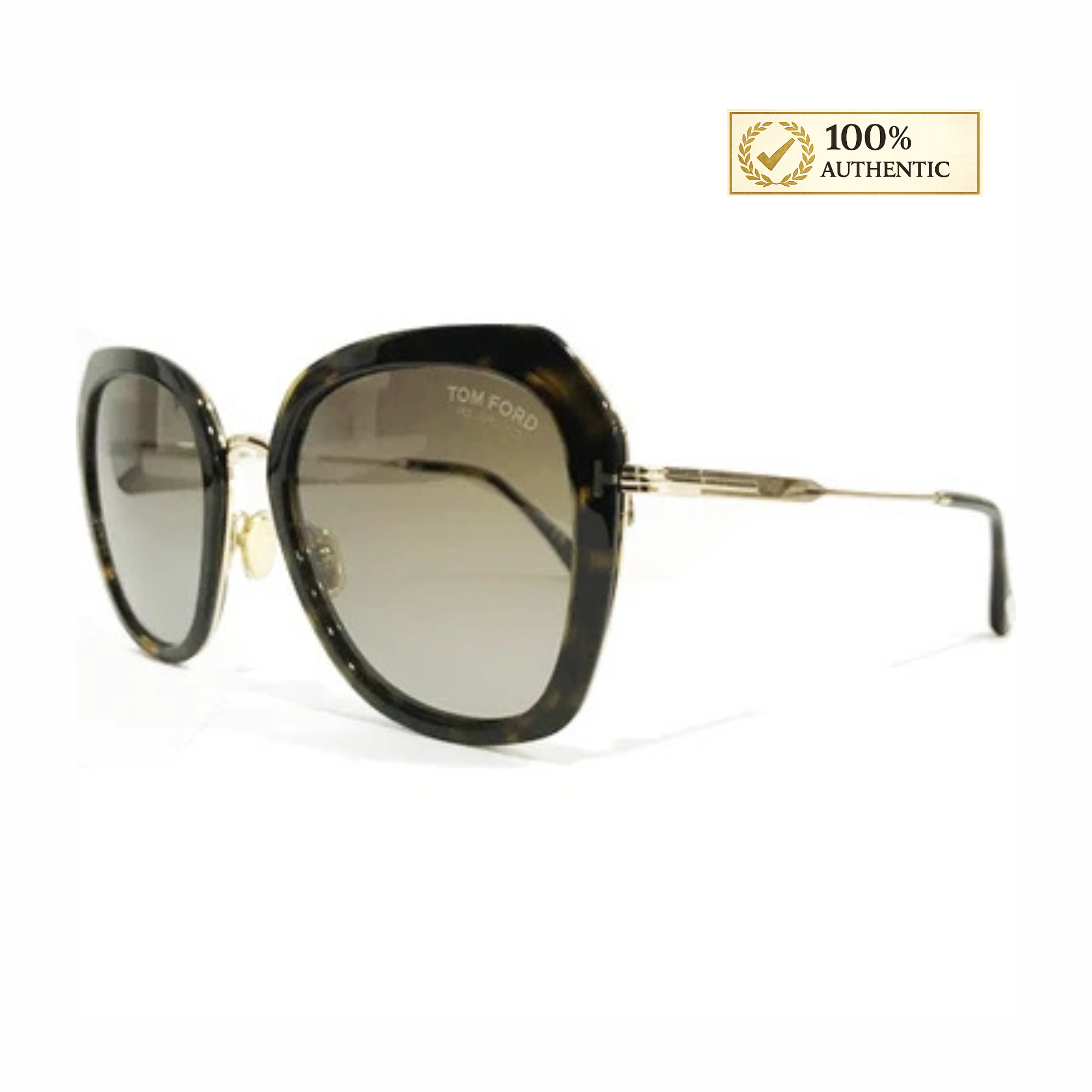 Tom Ford Virginia Women's Black/Rose Gold/Grad Smoke