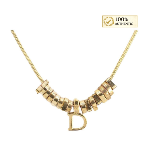 Christian Dior "D" Gold Necklace