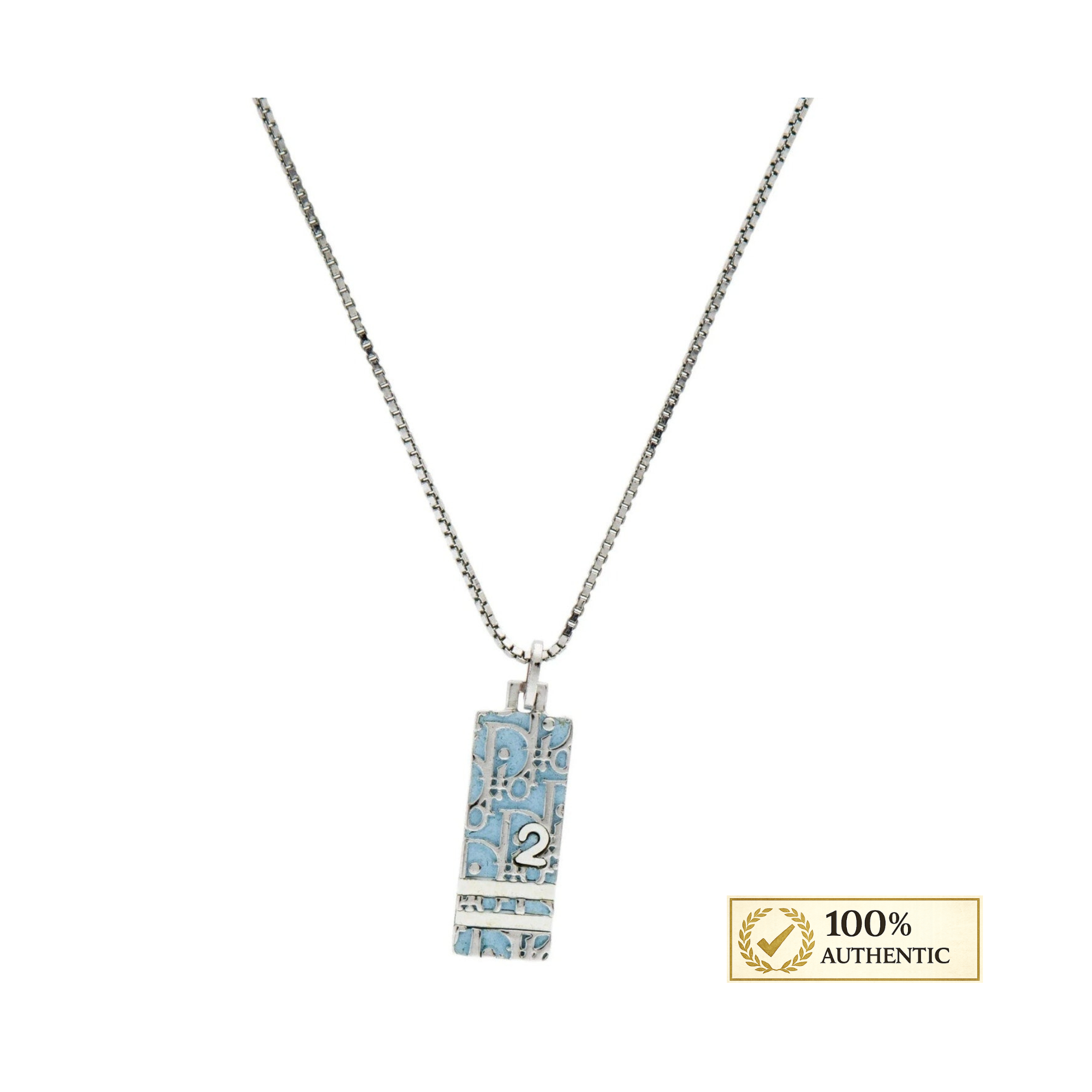 Dior Light Blue Trotter Necklace