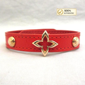 Gold-Plated Adjustable Leather Bracelet