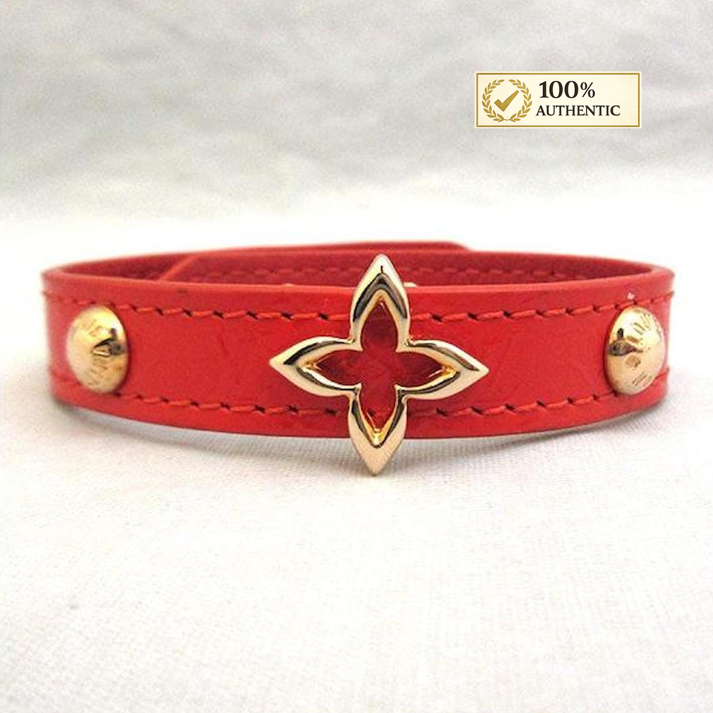 Gold-Plated Adjustable Leather Bracelet