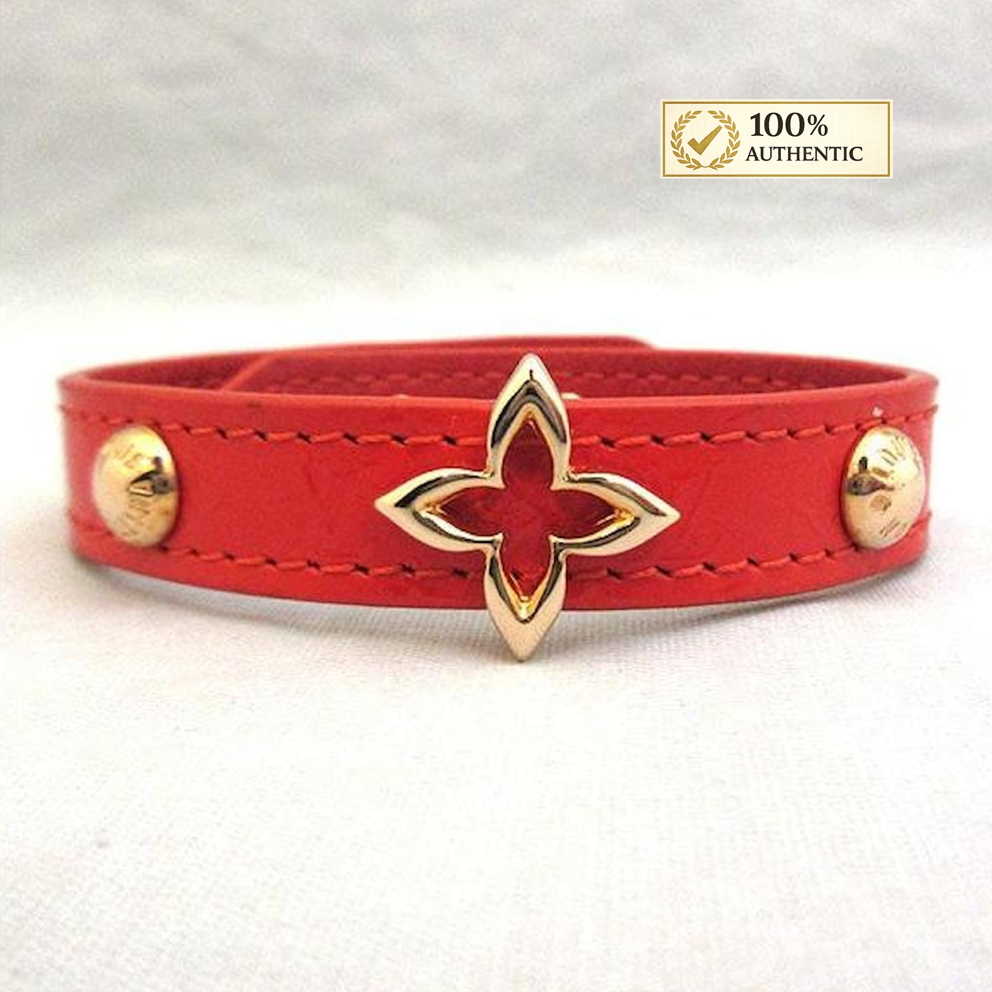 Gold-Plated Adjustable Leather Bracelet