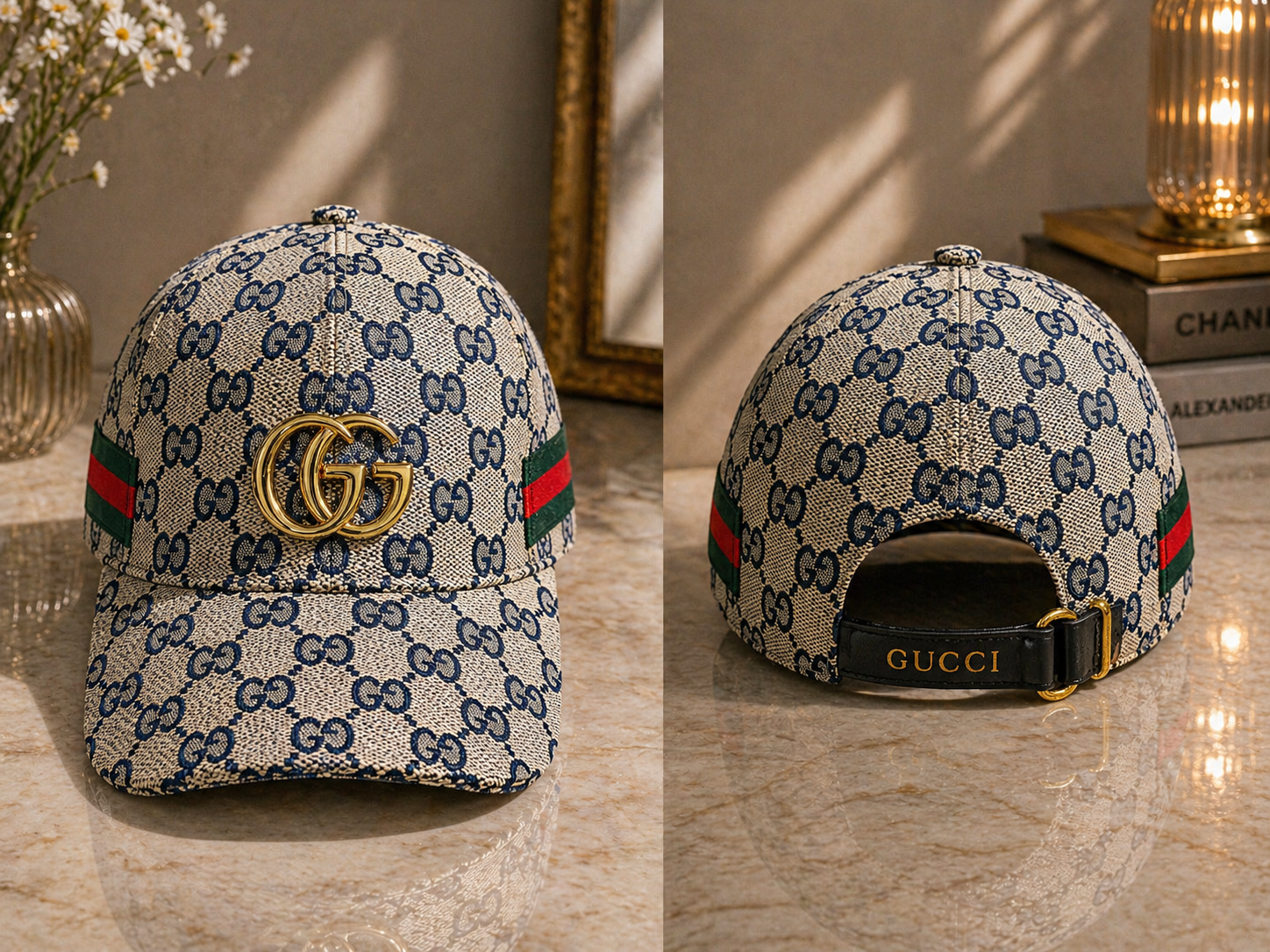 Luxury-Inspired Fashion Monogram Baseball Cap – Adjustable Designer Style Cap
