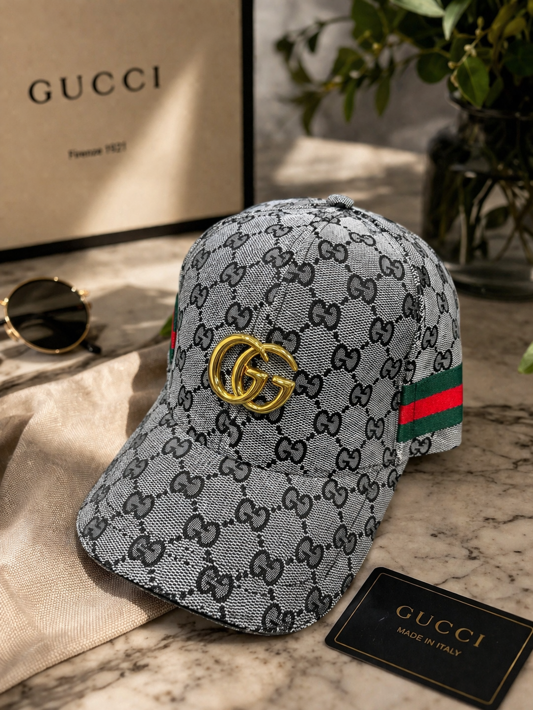 Luxury-Inspired Fashion Monogram Baseball Cap – Adjustable Designer Style Cap