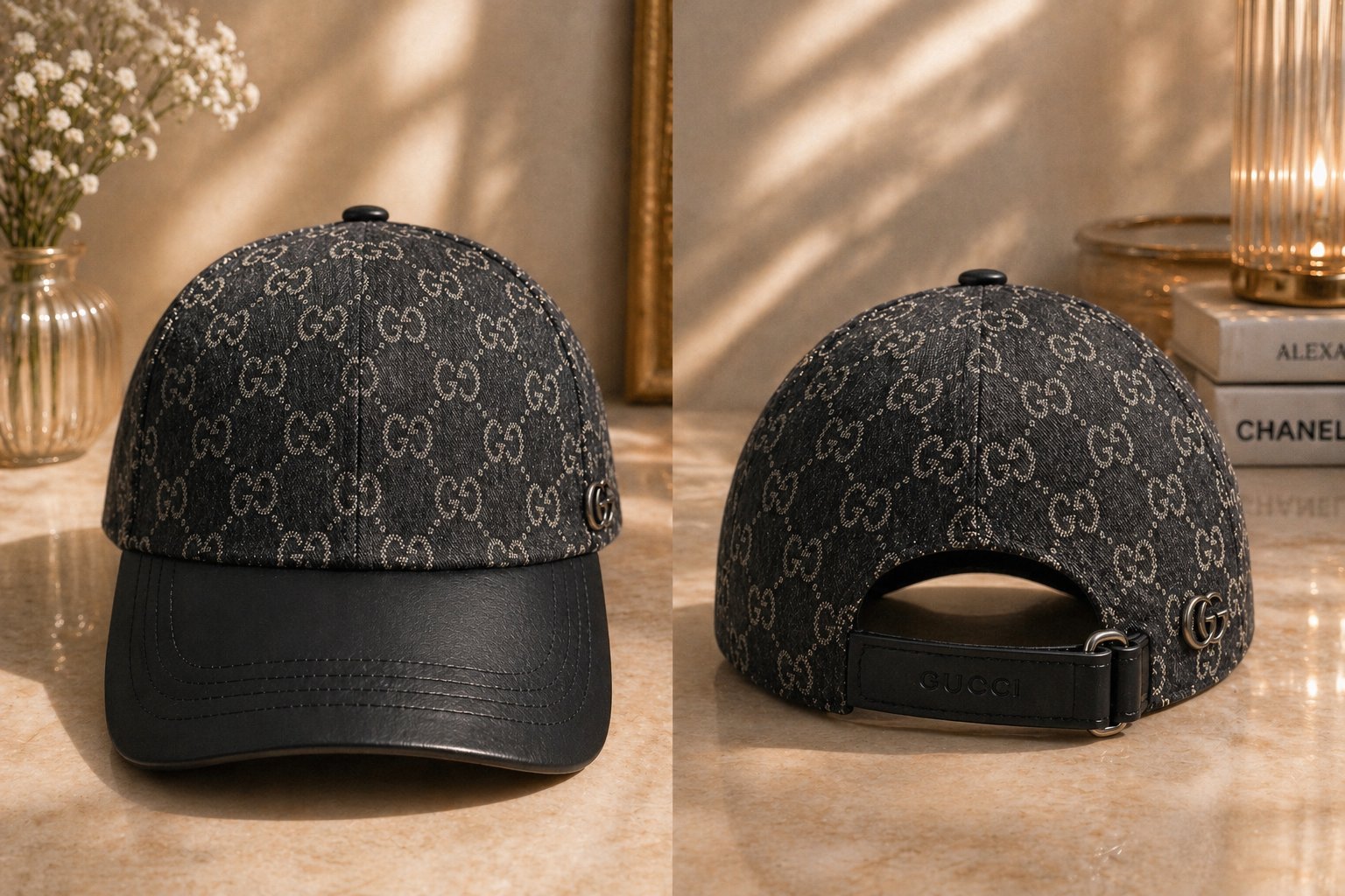 Luxury-Inspired Fashion Monogram Baseball Cap – Adjustable Designer Style Cap