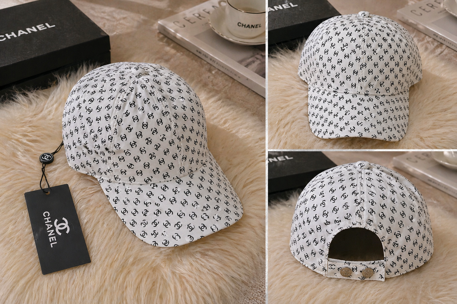 Luxury Monogram Fashion Cap Collection – 3 Color Options