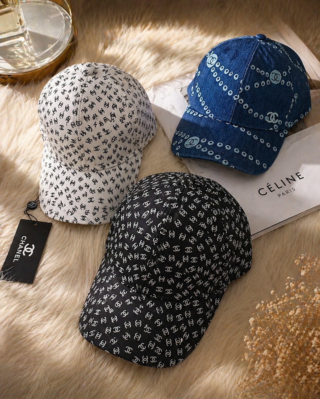 Luxury Monogram Fashion Cap Collection – 3 Color Options
