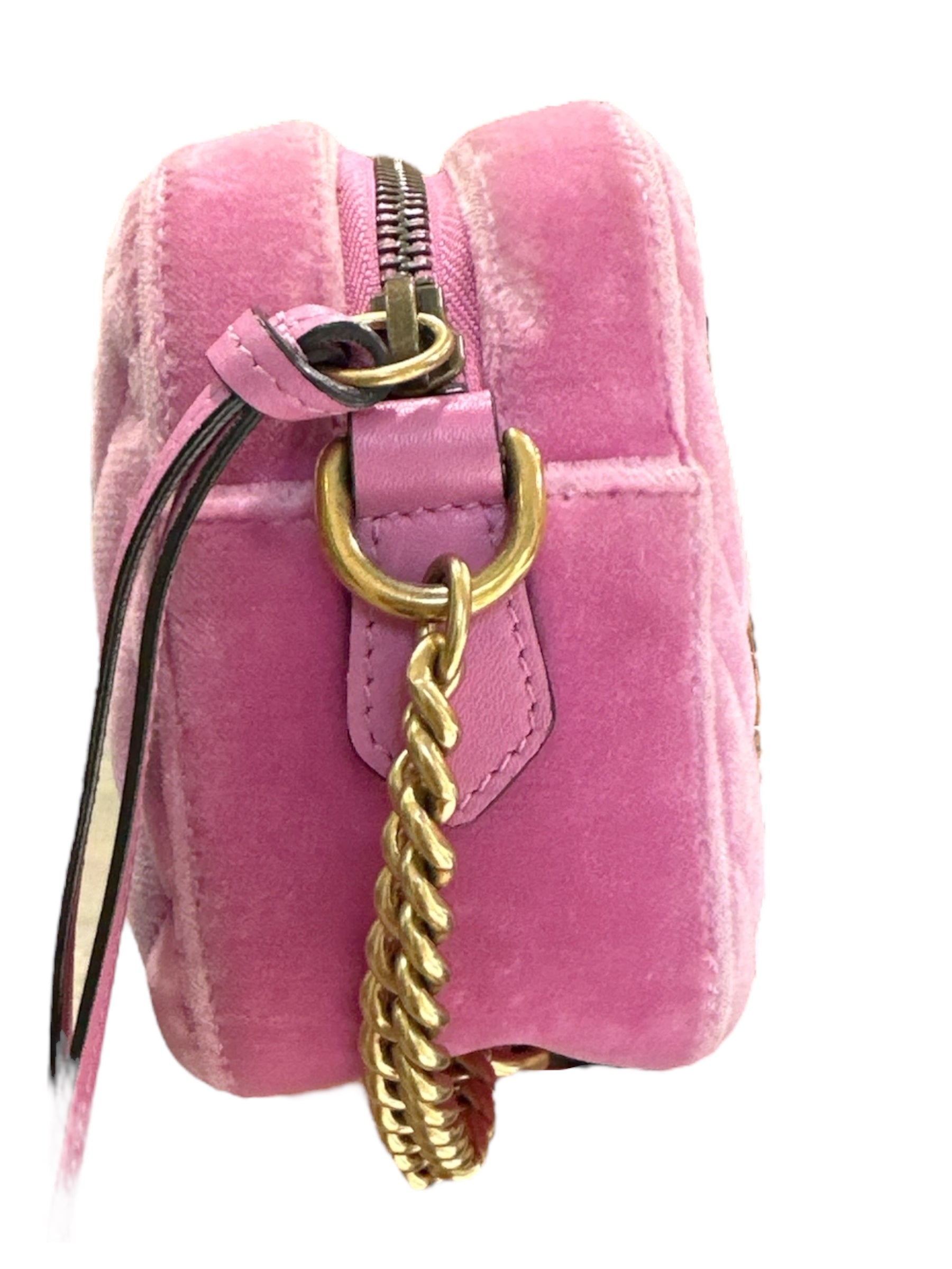 Gucci
Velvet Mini GG Marmont Marquise Crystals Matelasse Shoulder Bag - Clairely Amazing
