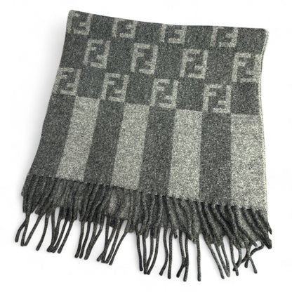 Fendi Gray Wool Scarf