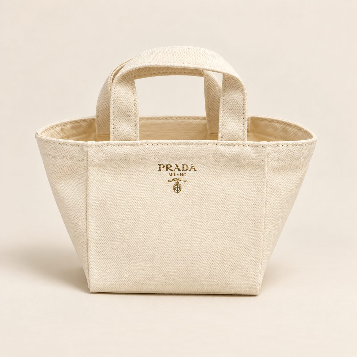 Ivory Canvas Mini Tote – Gold Logo GWP
