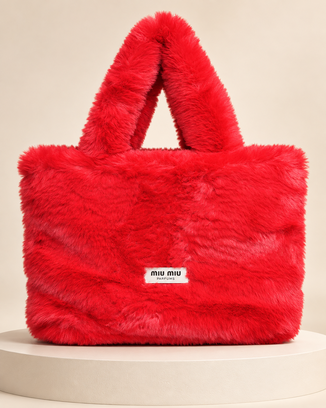 Miu Miu GWP Plush Faux Fur Tote Bag – Pink or Red