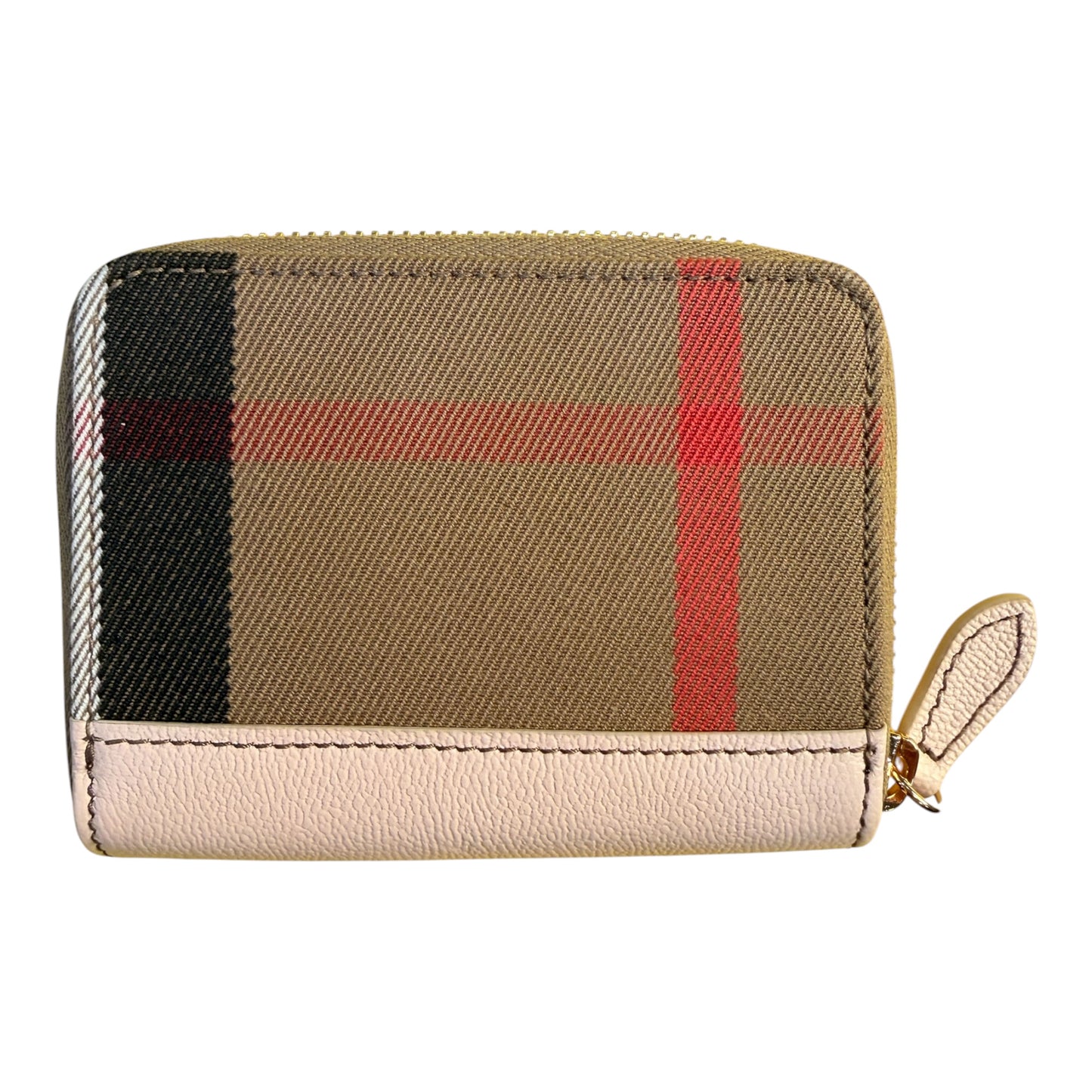 Burberry Pale Cameo Zip Around Compact Wallet