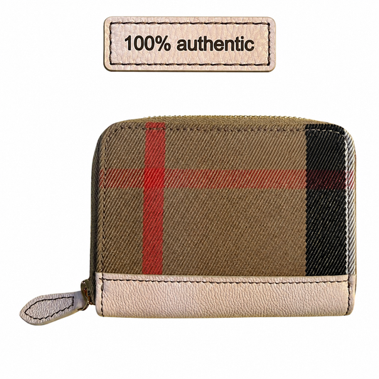 Burberry Pale Cameo Zip Around Compact Wallet