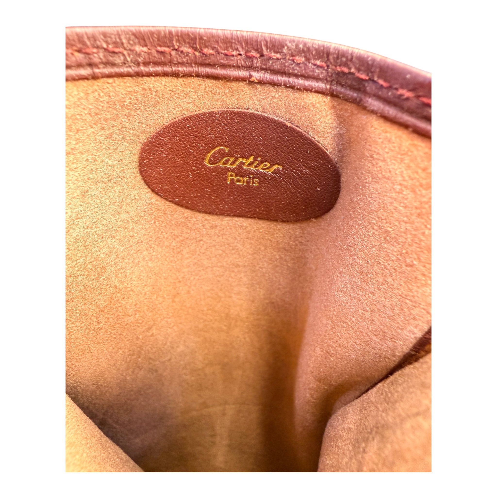 Authentic Cartier Eyeglass Case – Burgundy Leather | Pre-Owned Excellent Condition