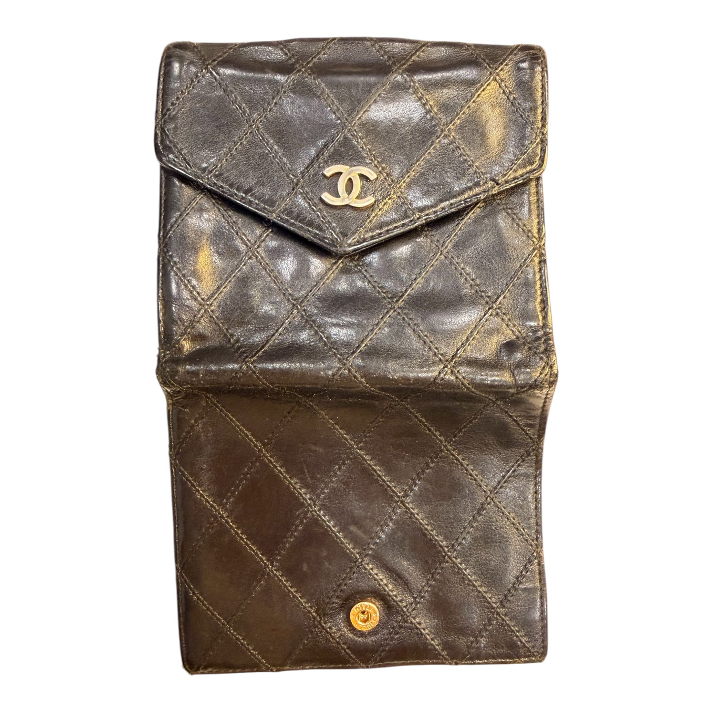 Chanel Black Lambskin Compact Wallet – Vintage Authentic