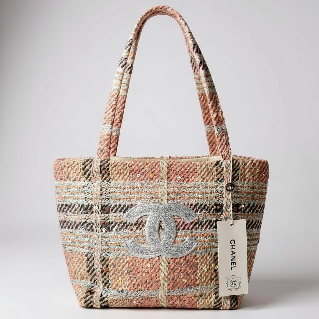 Plaid Textured Tote Bag (GWP Product)