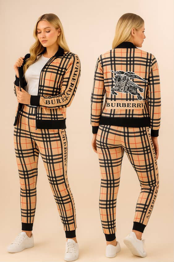Luxury-Inspired Plaid Jogger Set