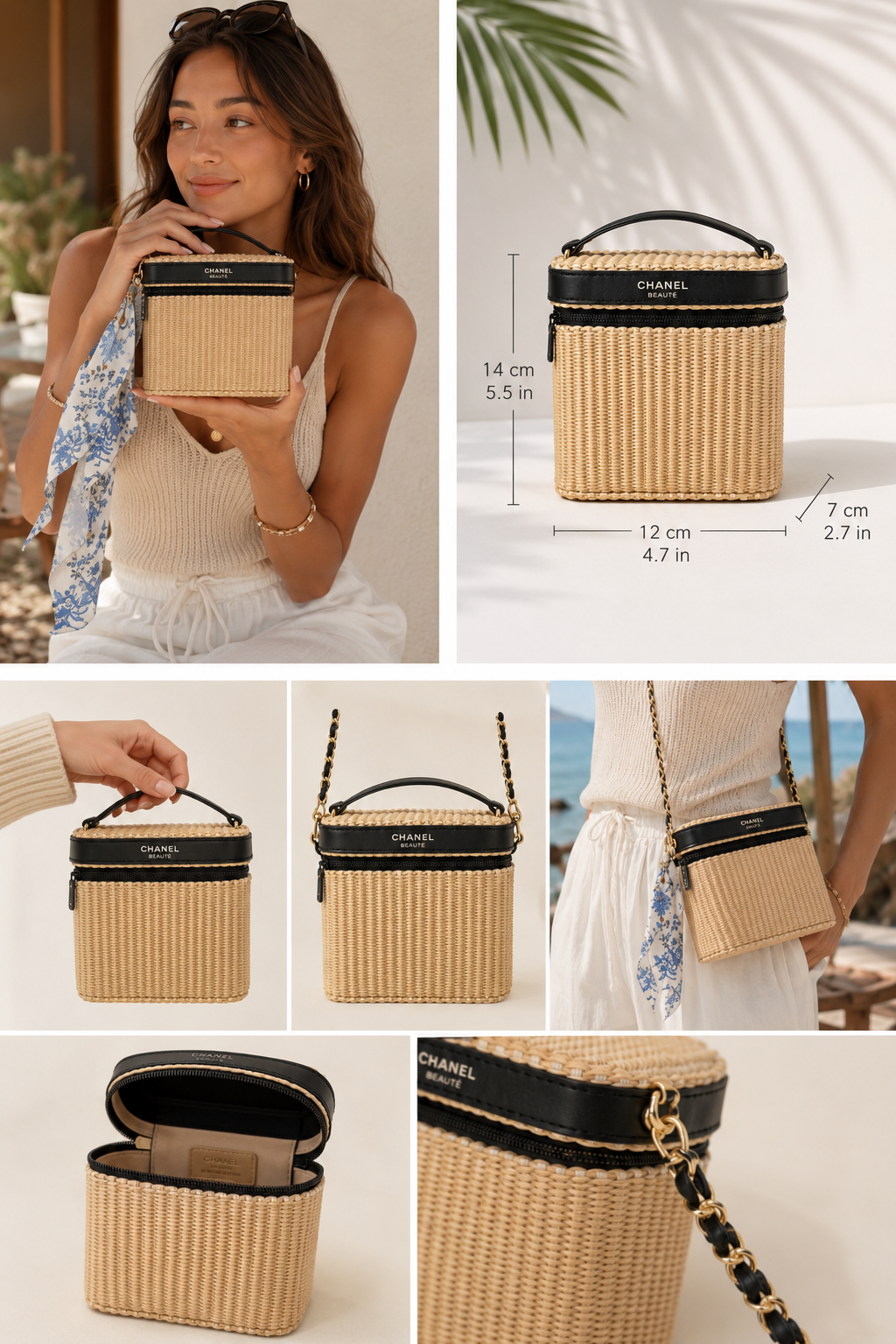 Chanel Beauté Straw Pouch – GWP Summer Cosmetic Case