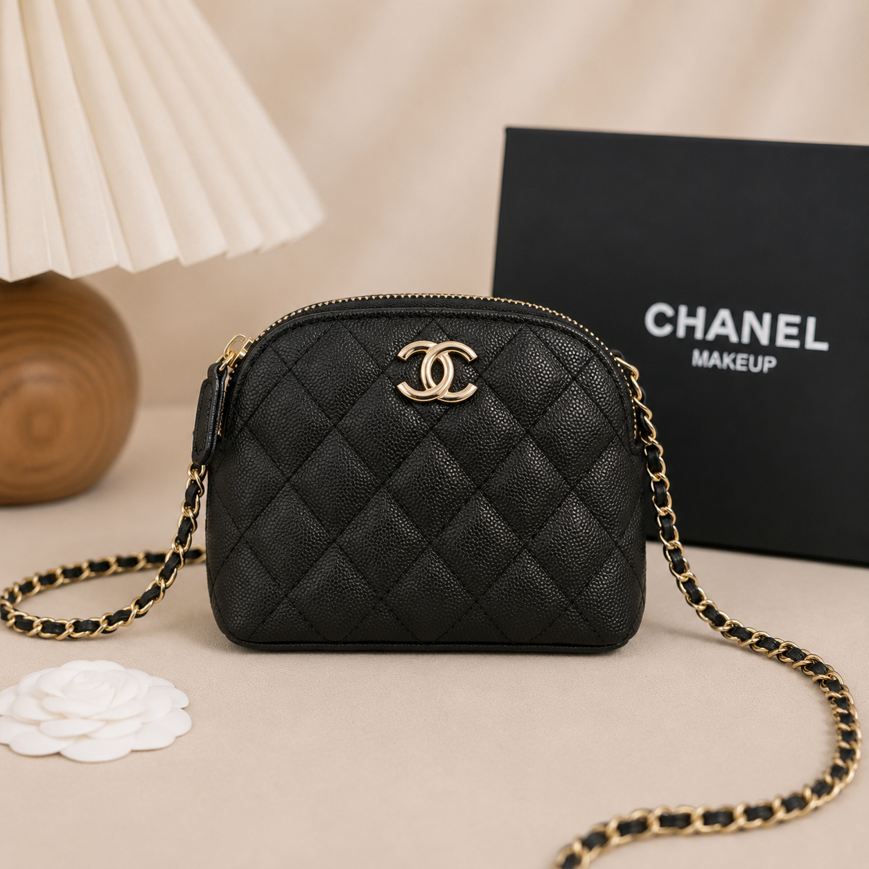 CHANEL Beauty Shell     Mini Crossbody Bag Caviar-Style GWP Bag