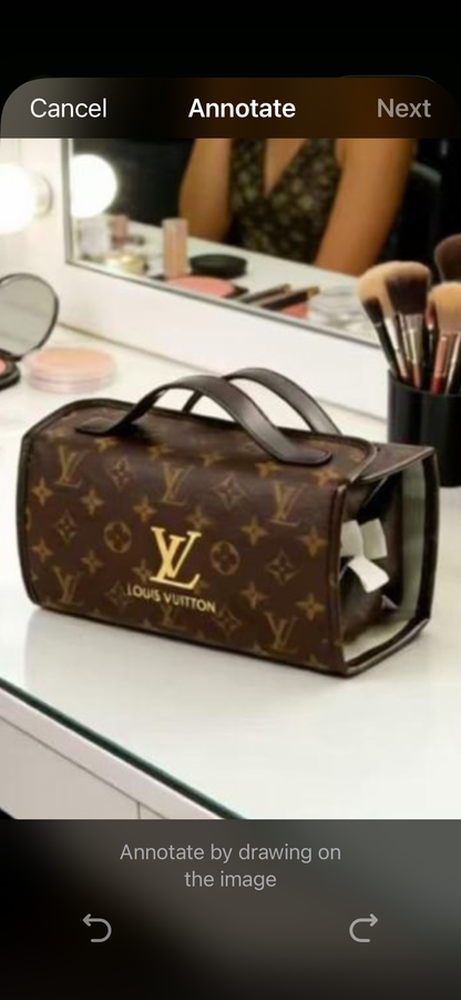 Fashion Monogram Convertible Cosmetic Travel Organizer Case with 4 Detachable Pouches