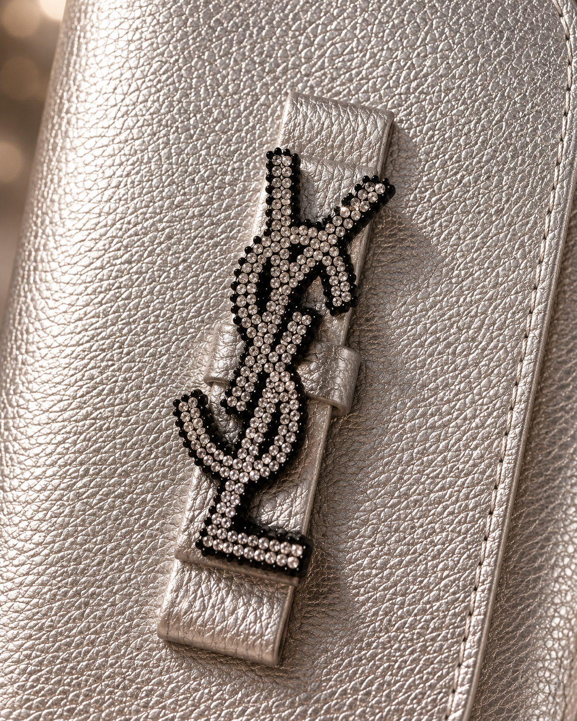 YSL GWP 12-Piece Makeup Brush Set with Metallic Silver Carrying Case