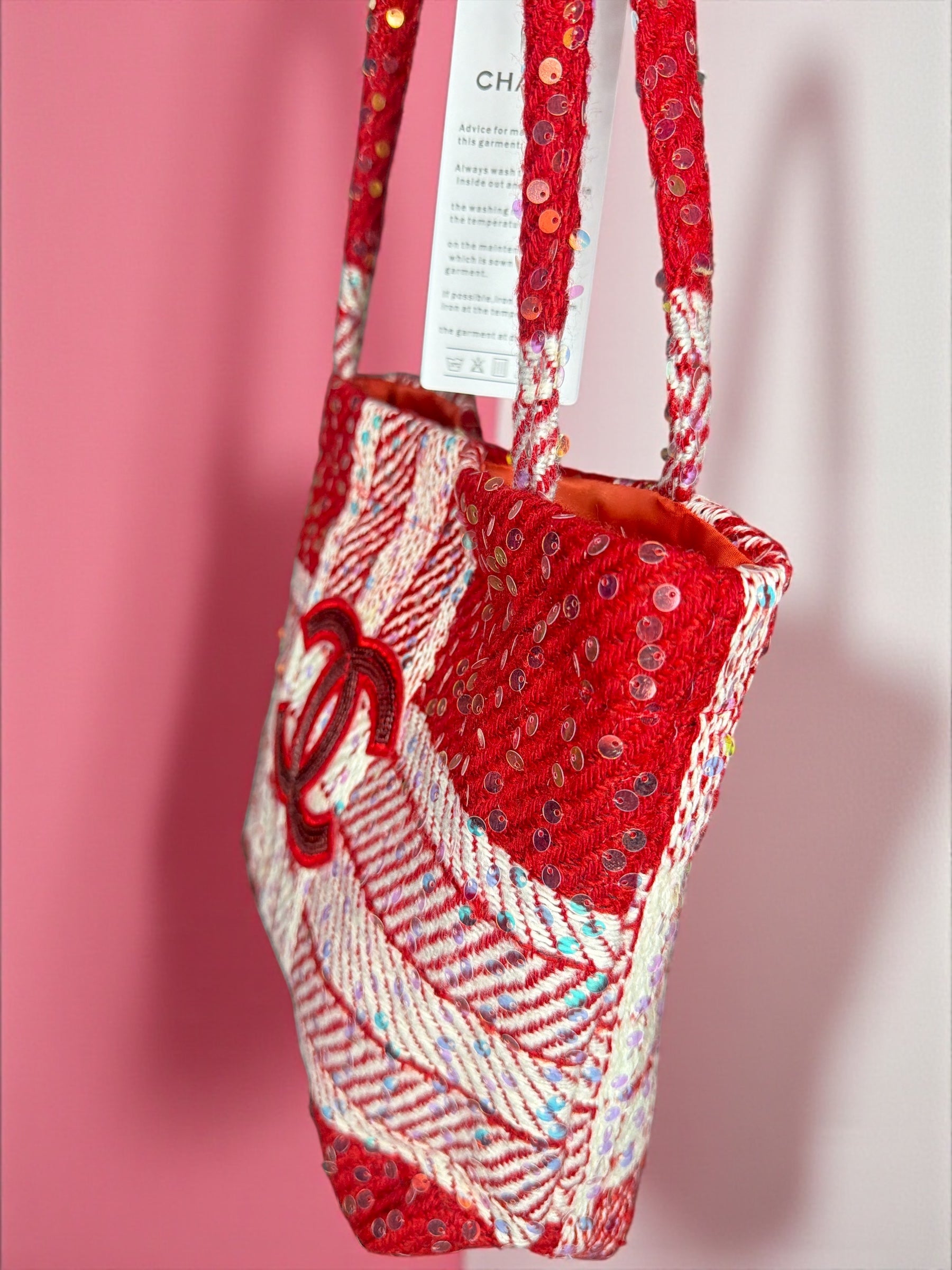 Red Sequin Chanel GWP Tote